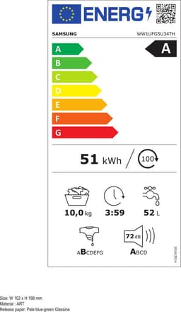 Samsung WW1UFG5U34TH 5000-serie - Wasmachine - 10 kg - AI Ecobubble™ met witte display — thumbnail 2