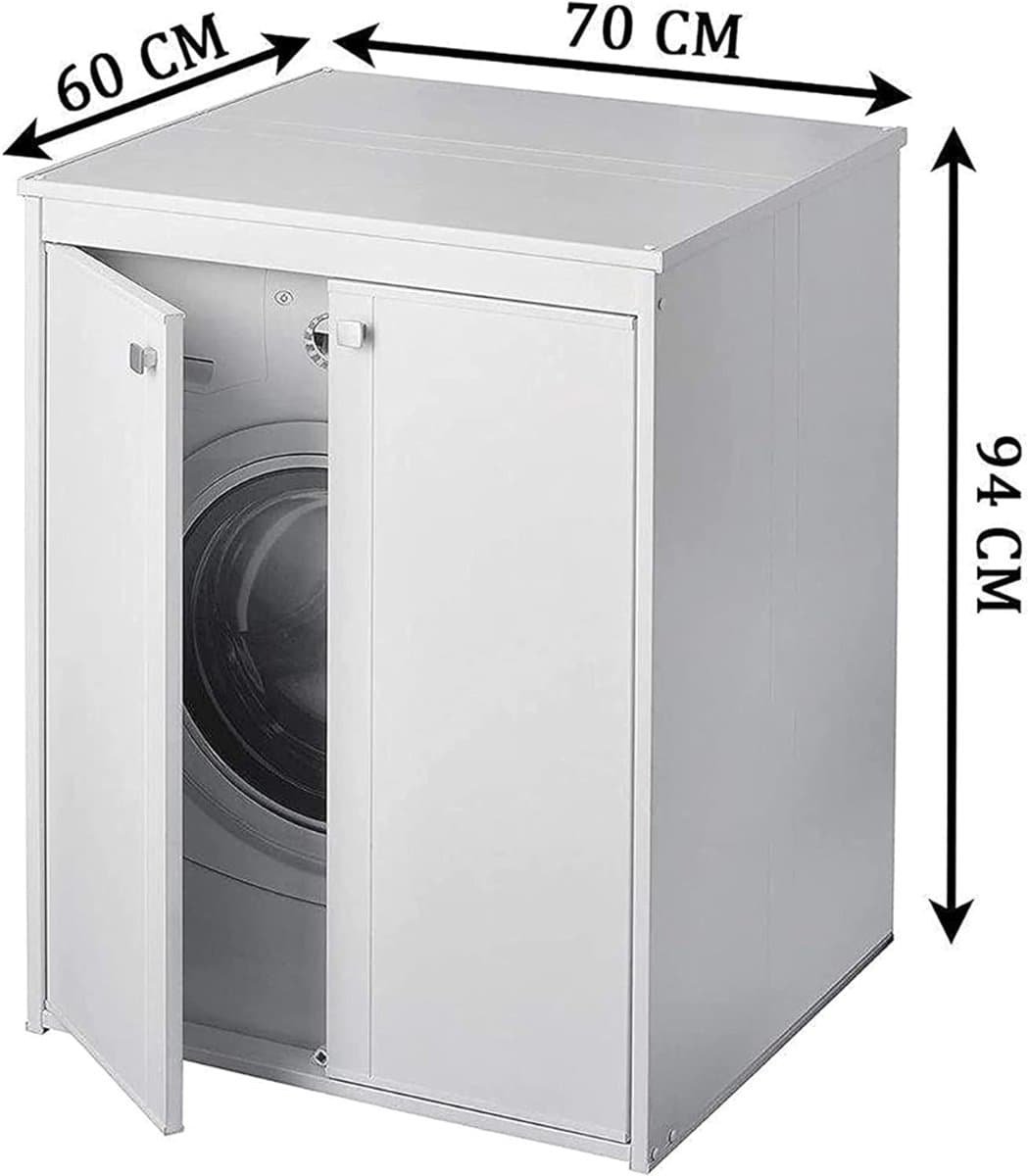 DailySupplies® Wasmachine Ombouw - Opbouwmeubel - Kast Wasdroger - Meubel - Wit — afbeelding 1
