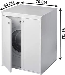 DailySupplies® Wasmachine Ombouw - Opbouwmeubel - Kast Wasdroger - Meubel - Wit — thumbnail 1