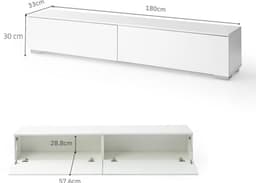 Moderne TV Kast met LED Verlichting - Wand- of Staande Opstelling - 180 cm — thumbnail 7