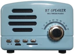 JeiibrZui Retro Bluetooth Speaker - Vintage Bluetooth Speaker - Draadloze Connectiviteit Ingébouwde Microfoon - 3W - Blauw — thumbnail 1