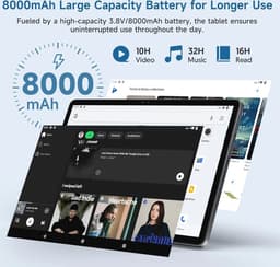 11 inch HD Tablet met Octa-core, 128GB Opslag, 8000mAh, 4G LTE, WiFi en GPS — thumbnail 5