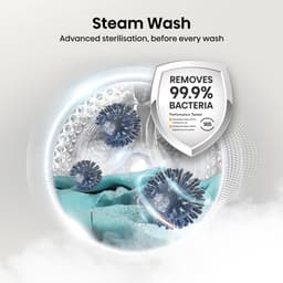 Hisense 3S Serie WF3S9043BB3 - Zwarte Wasmachine met Energielabel A -30% - 9kg - 72dB (A) - Steam Wash -1400 toeren - Power Wash 49' - ConnectLife - Inhoud Trommel 60 Liter — thumbnail 17