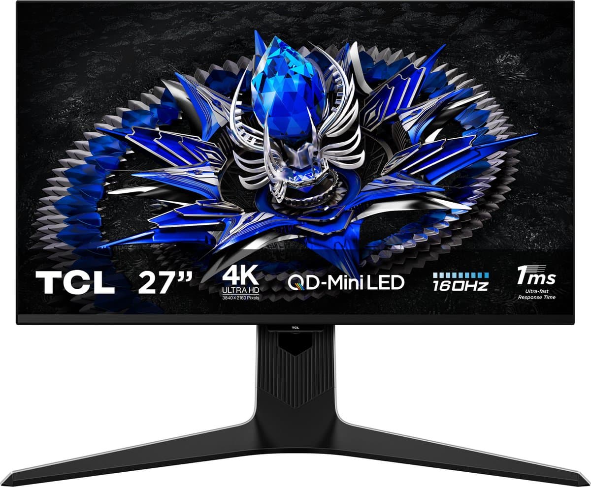 TCL 27R83U - 4K Mini LED Gaming Monitor - QLED - HDR 1400 - 160hz - USB-C 90w - 27 inch — afbeelding 1