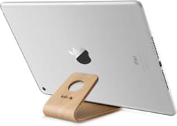 kalibri standaard voor mobiele telefoons - Universele standaard - Voor smartphones en tablets - Antislip - Berkenhout - Lichtbruin — thumbnail 6