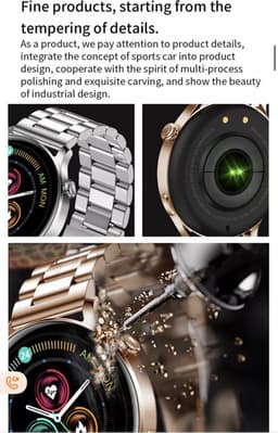 Smartwatch Rankos AK37 - sporthorloge zilver staal bandje - Fitness - Stappenteller - Hartslag - Slaapmonitor - Bluetooth bellen-Bel/message herinnering - Camera Bediening-IP67 Waterbestendig - Met APP-Weer informatie -Stopwatch - Muziek — thumbnail 8
