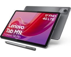 Lenovo Tab M11 – 4GB RAM – 128GB opslag – Inclusief Tab Pen – LTE – Grijs