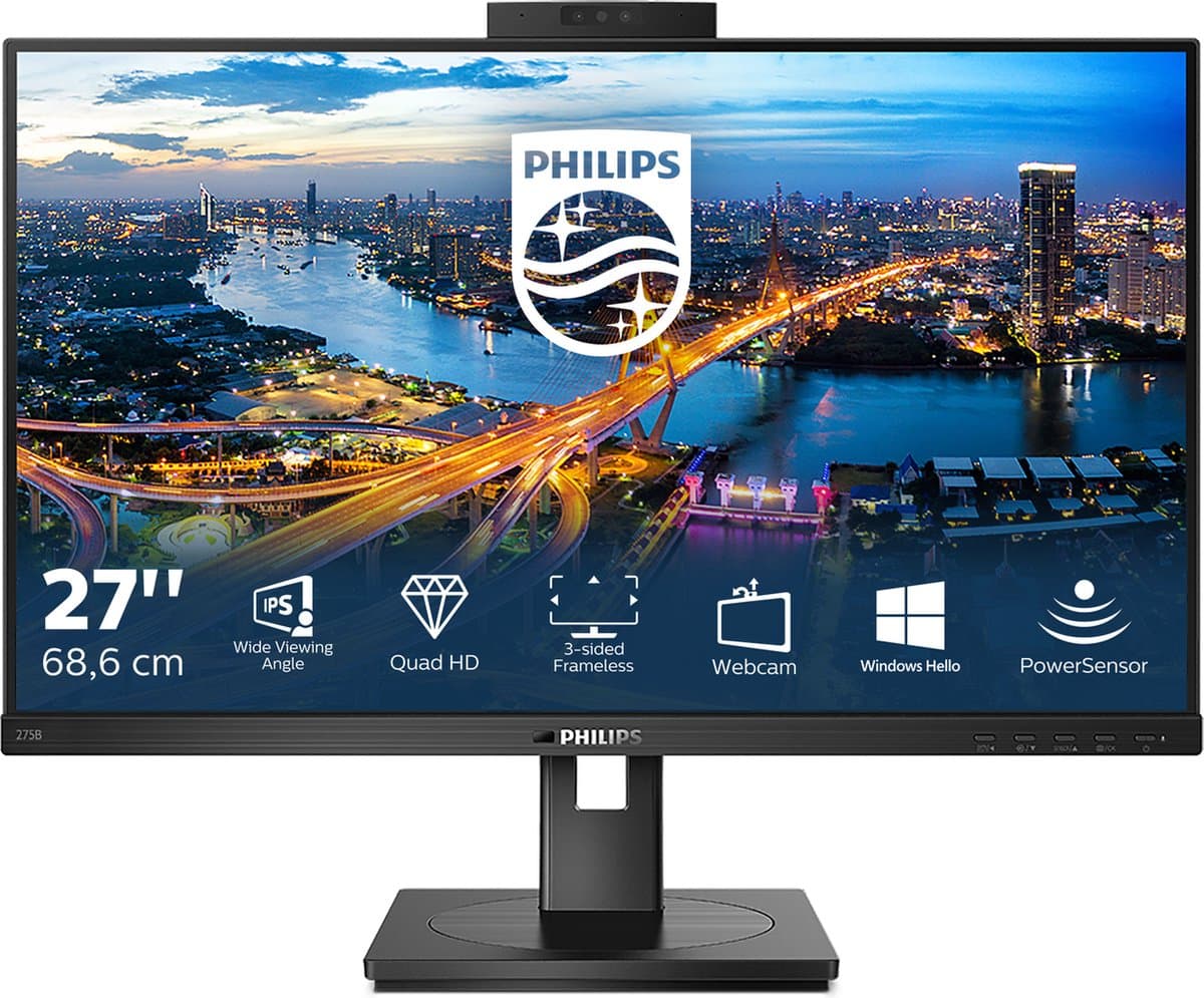 Philips 275B1H - QHD Webcam Monitor - USB-Hub - 27 inch — afbeelding 1
