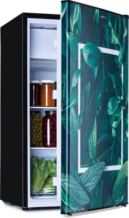Klarstein Koelkast CoolArt koel-vriescombinatie - met 2 koelstanden, designfront, 5-traps thermostaat, 0 tot 10 °C, inhoud: 79 liter, thema: Bos - 41 dB - voor Keuken - Compact - Mini Fridge - Compact Koelkast - Kleine Koelkast — thumbnail 1