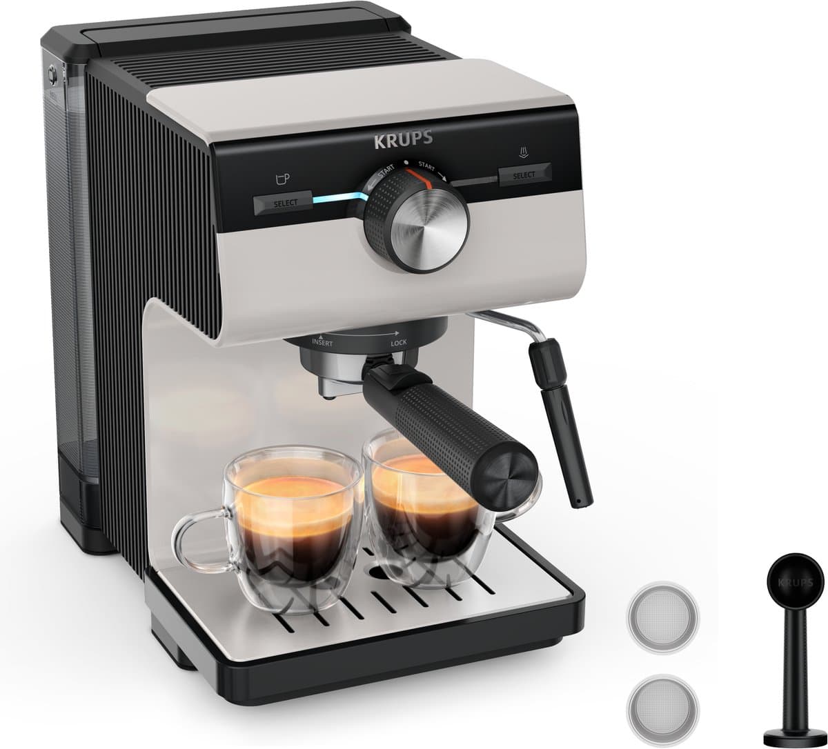 Krups Authentic C40 XP381B - Pistonmachine - Inclusief Melkopschuimer - Compact - Stijlvol Design - Geschikt voor Espresso en Latte — afbeelding 1