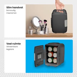 Auronic Mini Koelkast – Skincare Fridge – Make-up & Beauty – Koelen en Verwarmen – 100/240V & 12V Auto Stekker – Draagbaar – 4 Liter – Zwart — thumbnail 3