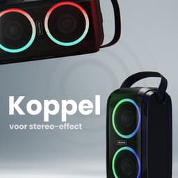 Auronic Partybox - Bluetooth - Party Speaker - Muziek box - Discolichten - USB, AUX en SD-kaart Aansluiting - Zwart — thumbnail 5