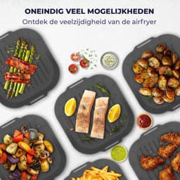 Fentic Airfryer Siliconen Bakje + Oven Wanten – 20,5 cm - Geschikt voor Philips, Cosori, Ninja, Tefal, Cecotec – Accessoires voor Airfryers - Grijs — thumbnail 9