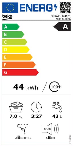 Beko BM3WFT31041A1 - EnergySpin - 10 kg wasmachine — thumbnail 2