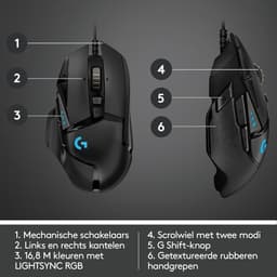 Logitech G502 HERO - Bedrade Gaming Muis - 25.600 DPI - Rechtshandig - Zwart — thumbnail 10