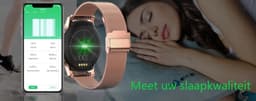 Belesy® SMART - Smartwatch Dames - Smartwatch Heren - Horloge - Bluetooth Bellen - Stappenteller - 1.3 inch - Kleurenscherm - Full Touch - Goud - Roze - Siliconen - Moederdag — thumbnail 11