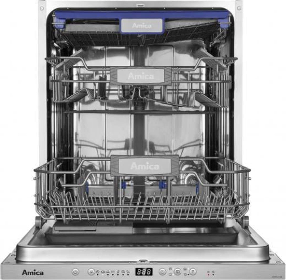 Amica - Inbouwvaatwasser ADF1423X - 14 Couverts - 8 programma's - A++ - Startuitstel 24 u - Halve Lading - Besteklade - SlideSystem — afbeelding 1