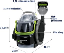 Aura® Tapijtreiniger machine - Tapijtreiniger - Tapijtreiniger apparaat - Zwart - ‎25cm x 36cm x 36cm — thumbnail 6