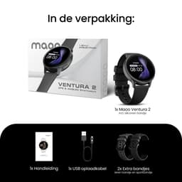 Maoo Ventura 2 - GPS Smartwatch Dames - AMOLED - Siliconen, Leren en Sportbandje - Stappenteller - Hartslagmeter - Slaapmonitor - Belfunctie - AOD - Multisport - Geschikt voor Android en iOS - Zwart — thumbnail 11
