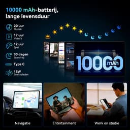 TABWEE T60 - Tablet - 48GB RAM - 256GB ROM - Android 16 - 11 inch - 8000mAh - WIFI Tablet - OTG - Grijs — thumbnail 3