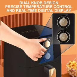 Sensova - Airfryer Oven 5L 1500W - Olievrije Luchtfriteuse voor Thuis met Ovenfunctie - Instelbare Temperatuur 80–200°C - 30 Minuten Timer - Dubbele Draaiknopbediening - Gezond Frituren, Bakken en Grillen op 220-240V — thumbnail 3