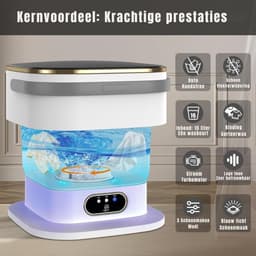 SCH® Mini Wasmachine - Wasmachine - Grijs - ‎33cm x 33cm x 34cm — thumbnail 6