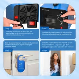 Ozongenerator 60000 mg/h – Industriële Ozon Luchtreiniger en Geurverwijderaar – Voor Auto, Kamer en Huis – Timerfunctie – Draagbaar — thumbnail 7