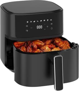 Dewelling Heteluchtfriteuse 625A – 6,5L Airfryer met Volledig Metalen Binnenbak – 1700W – Zwart — thumbnail 1