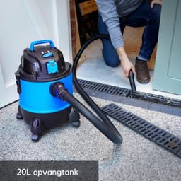 Quvo® Bouwstofzuiger Zonder Zak - Alleszuiger Met Accessoires - Waterzuiger Met 20 Liter Reservoir - Stofzuiger - Met Waterfilter En Blaasfunctie – 1250W - Voor Binnen en Buitenreiniging - Blauw - 33 x 34 cm x 45 cm — thumbnail 4