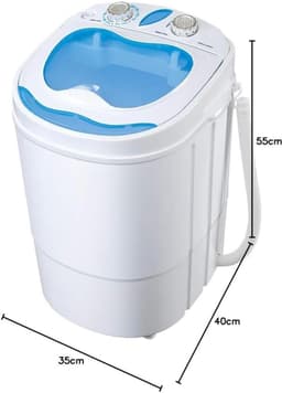 DnA® Mini Wasmachine - Camping Wasmachine - Kleine Wasmachine - Blauw/Wit - ‎4cm0 x 35cm x 55cm — thumbnail 3