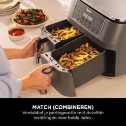 Ninja Dubbele Airfryer XXL - 7.6 L - Nieuw 2026 Model - 40 tot 240 Graden - 2470 W Vermogen - Dual Zone Technologie - DZ300EU — thumbnail 4