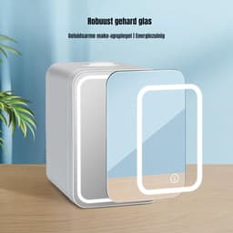 Zyrex® Skincare Fridge - Mini Koelkast 8 Liter – Met Spiegel en Verlichting - Mini Fridge - Wit - ‎20cm x 26cm x 30cm — thumbnail 9