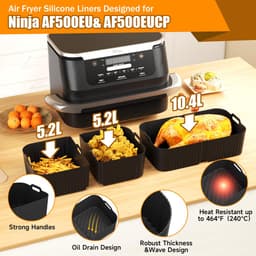 Airfryer Accessoires Set 15-delig – Geschikt voor Ninja Foodi AF500EU FlexDrawer 10,4L & COSORI TwinFry 10L – Inclusief Siliconen Matten, Grillrek & Spiesen — thumbnail 3