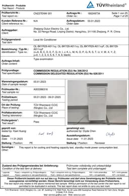 HOMCOM Draagbare airconditioner - ABS - 35 x 34,8 x 70 cm - Wit — thumbnail 2