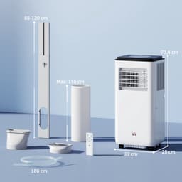 HOMCOM - Draagbare airconditioner - ABS - 33x28x70,4 cm - Wit — thumbnail 3