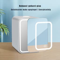 SVN® Skincare Fridge - Mini Koelkast 8 Liter – Met Spiegel en Verlichting - Mini Fridge - Wit - ‎20cm x 26cm x 30cm — thumbnail 7