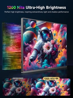Uperfect Portable Monitor ColorT06 16.0" |3840*2400P|+| 16.7M (8bit)|+|104.8%sRGB|+1200(cd/m²)+1500:1 Contrast+IPS Draagbaar monitor with Dual USB-C/MINI HDMI & Speakers — thumbnail 2