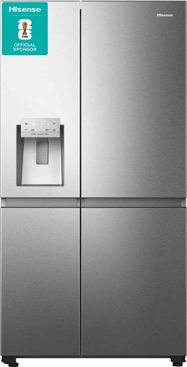 Hisense RS818N4TIC - Amerikaanse koelkast - Energielabel C - Water- & ijsdispenser - Metal Cooling - No Frost - RVS - Multi-Air Flow - Fast Freeze - 35dB (A) - Inverter Compressor - 632 Liter — afbeelding 1