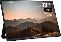 Remodius® Portable Monitor - 13 Inch 2K - Ultralicht en Superdun - Draagbare Monitor voor Laptop met Ingebouwde Kick-Stand - USB-C & Mini HDMI - Extra Tweede Scherm - Plug & Play — thumbnail 1