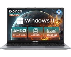 Blackview AceBook 6 Laptop - 15,6 inch Full HD - 16 GB RAM - 512 GB SSD - AMD Ryzen 5 3500U - Windows 11 Notebook - UHD Graphics - Grijs