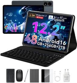 TABWEE T60 - Tablet - 48GB RAM - 256GB ROM - Android 16 - 11 inch - 8000mAh - WIFI Tablet - OTG - Grijs — thumbnail 1