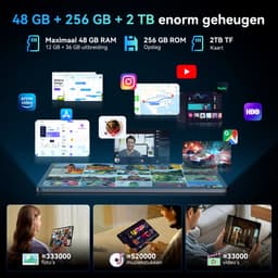 TABWEE T60 - Tablet - 48GB RAM - 256GB ROM - met over-Ear hoofdtelefoon - Android 16 - 11 inch - 8000mAh - WIFI Tablet - OTG - Grijs — thumbnail 9
