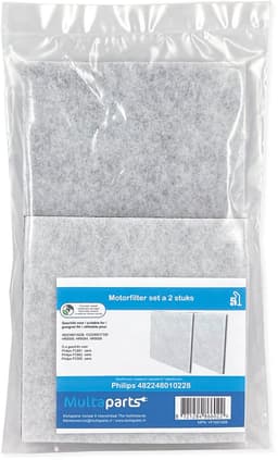 Multaparts® motor filter geschikt voor Philips - set a 2 stuks - | 3-laags filter achter stofzak | Afm. 127 x 127 x 10 mm | O.a. geschikt voor HR8500, HR8564, HR8566, FC90.., FC91.., Jewel & Performer serie | Alternatief voor 482248010228 — thumbnail 2