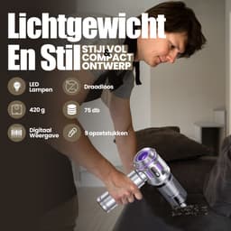 Kruimeldief Snoerloos - Handstofzuiger - 20.000 Pa zuigkracht - Auto Stofzuiger met 9 Opzetstukken - Kruimelzuiger - 100W - Airduster - Zuigen & Blazen — thumbnail 2