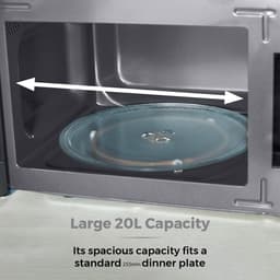 Royalty Line® MWO3818 Vrijstaande Solo Magnetron - 20 Liter - Microwave Met 6 Magnetronstanden - Microgolf - 700W - Binnenverlichting - Zwart — thumbnail 3