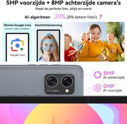 KINGRID T20 Tablet - 24GB RAM - 256GB ROM - Met Toetsenbord - Met Lederen Hoesje - Android 16 - 10.1 inch - 5000mAh - OTG - Hoes - Stylus - Muis - Grijs — thumbnail 6