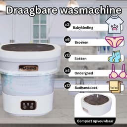 DailySupplies® Mini Wasmachine met Centrifuge - Voor Kleine Wasgoed - Meerdere Programma's - Grijs — thumbnail 5
