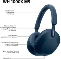 Sony WH-1000XM5 – Draadloze koptelefoon met Noise Cancelling - Blauw — thumbnail 7