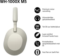 Sony WH-1000XM5 - Draadloze koptelefoon met Noise Cancelling - Zilver — thumbnail 8