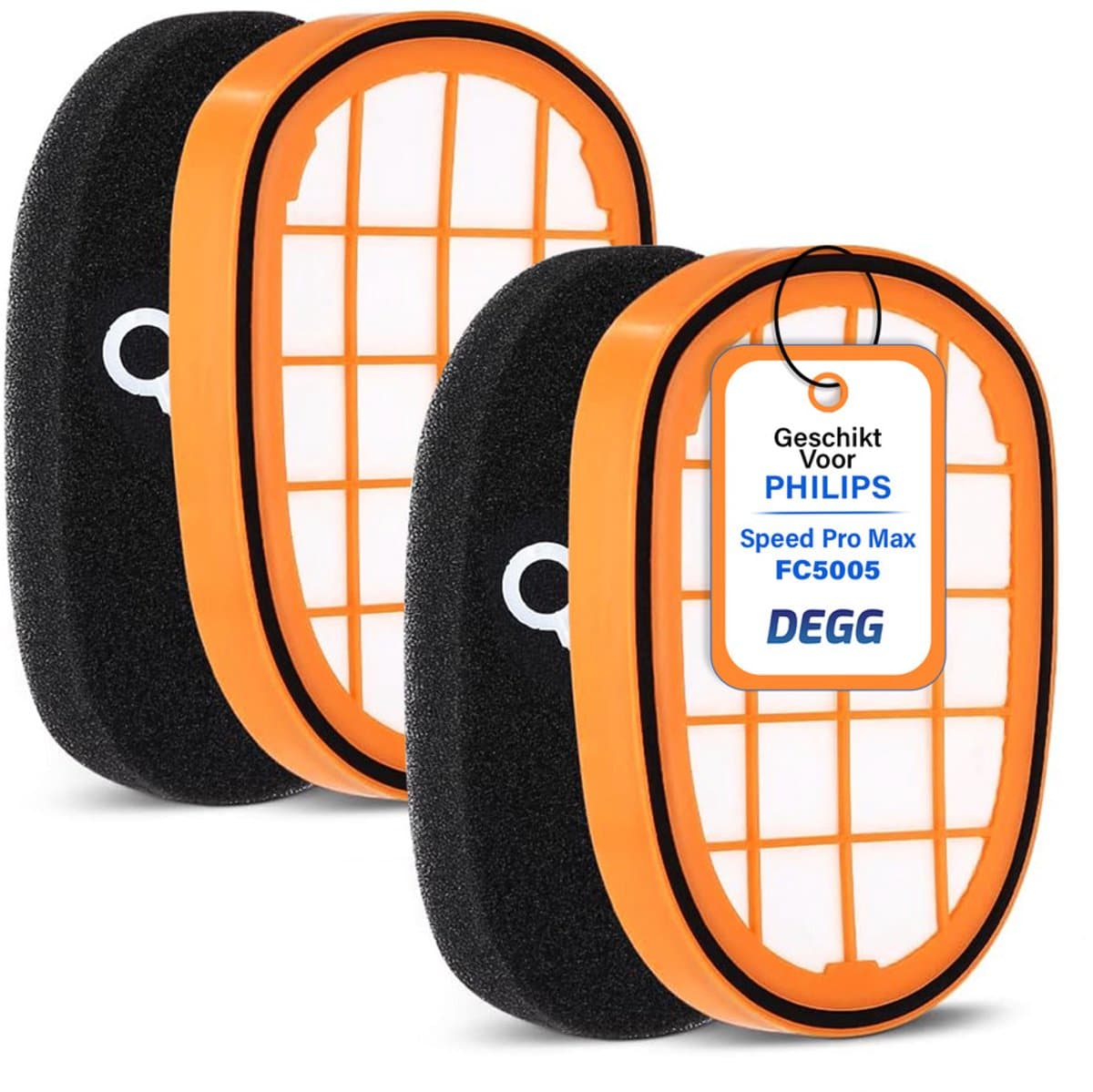 DEGG® - Filter geschikt voor Philips Speedpro Max, Max Aqua en Max Aqua Plus - Alternatief voor het FC5005/01 Filter - 6000, 7000 en 8000 serie - Wasbaar - Duurzaam - 2 STUK(S) — afbeelding 1